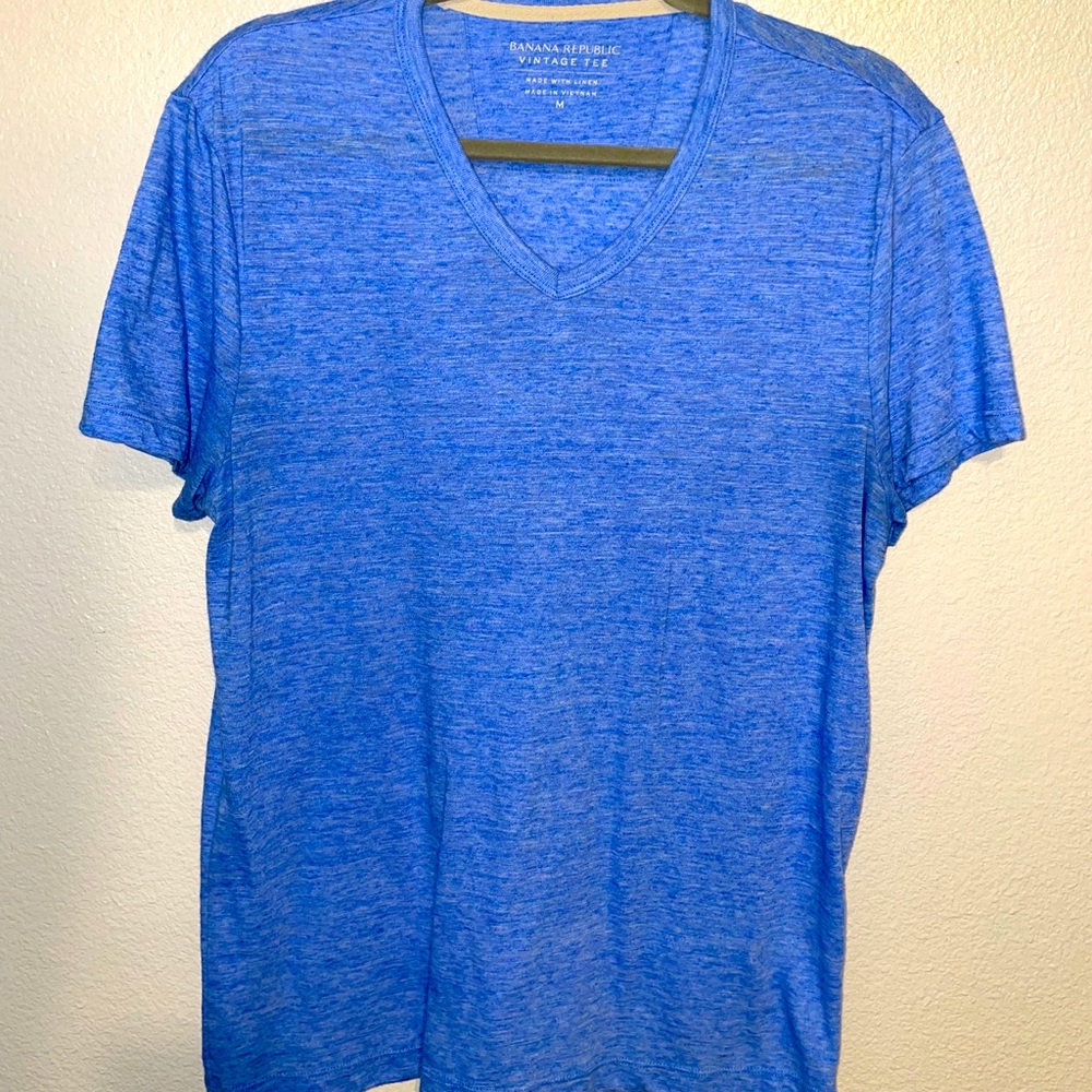 Linen Fabric Blend V-Neck
